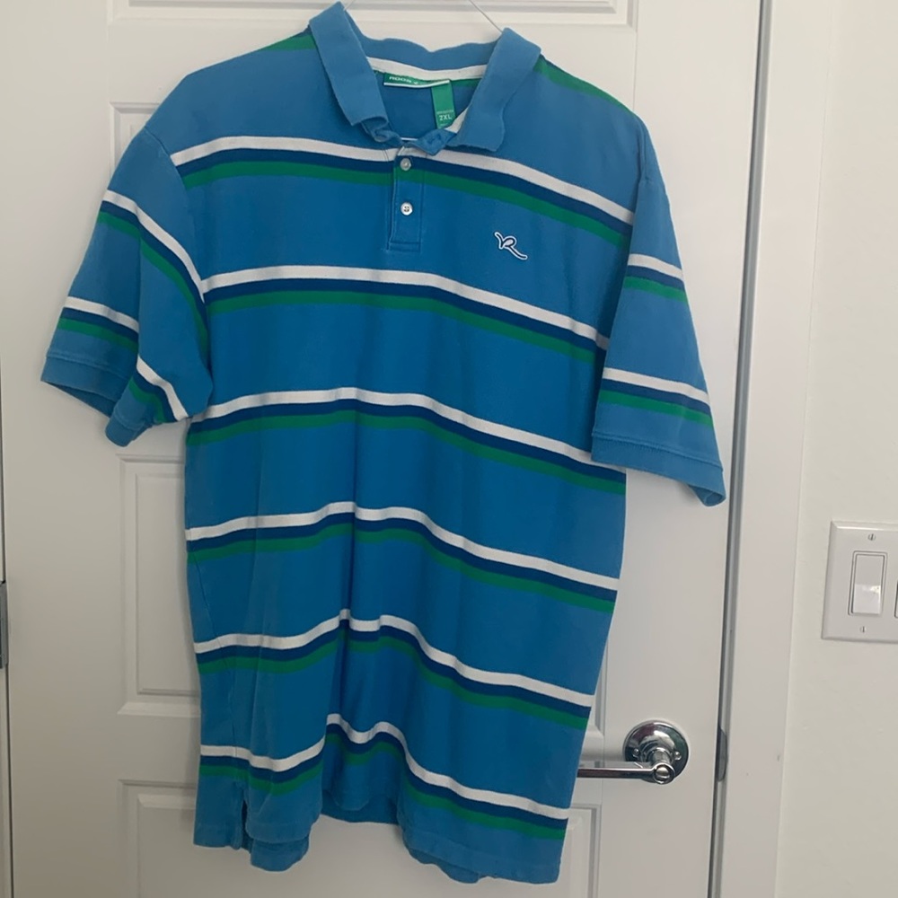 Rocawear Striped Blue Polo Shirt